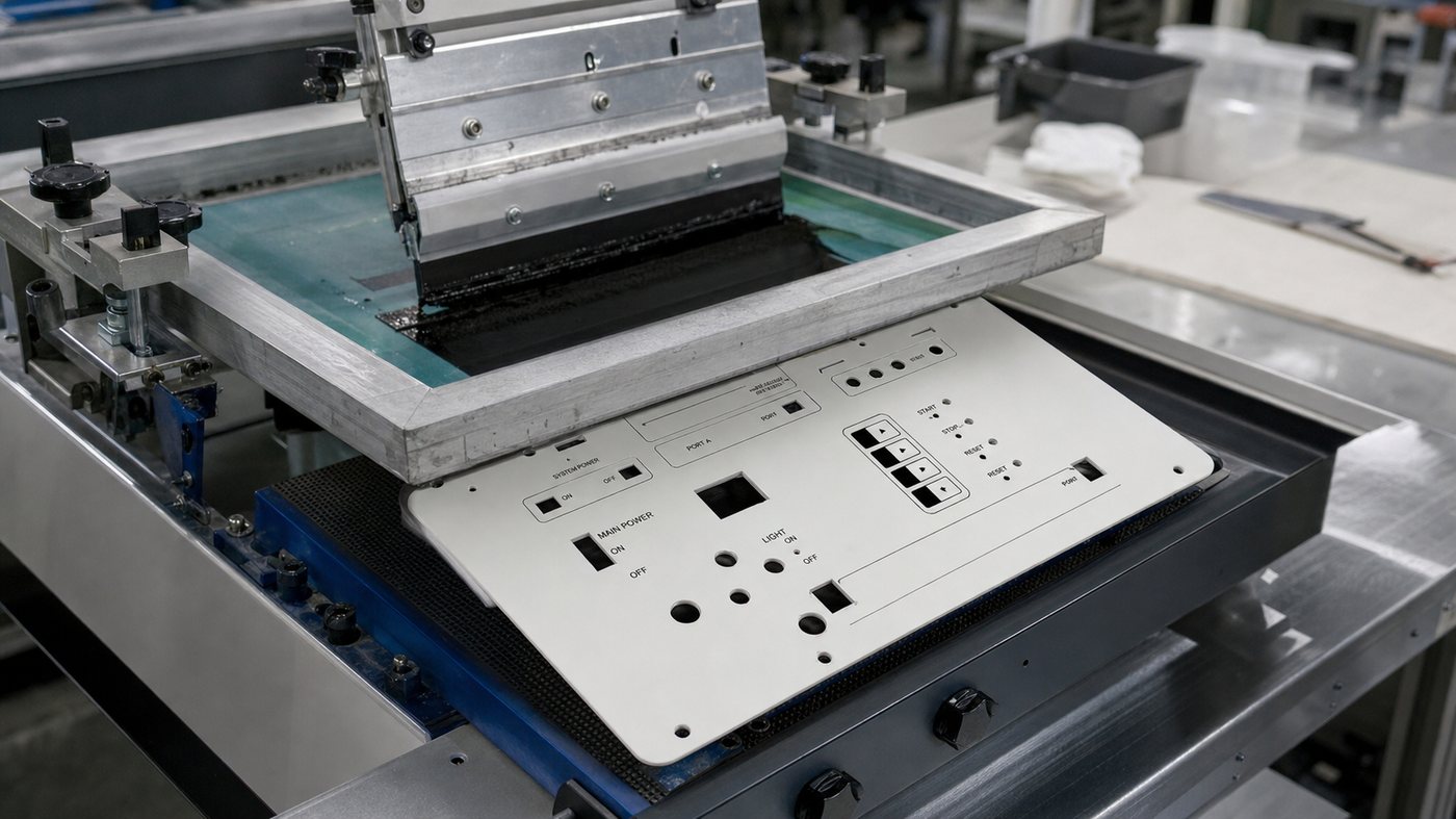 Silk-screen printing on a metal panel
